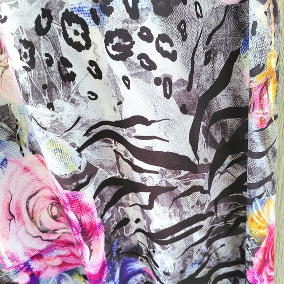 Floral Animal Print Long Maxi Stretch Skirt Size Large - Picture 4 of 5